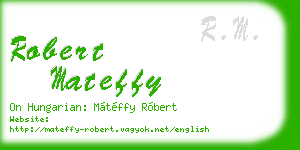 robert mateffy business card